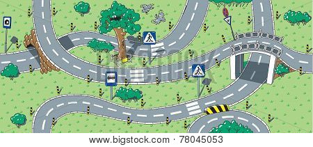 Big Road Seamless Pattern Or Background