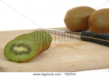Kiwi Slices mit Messer