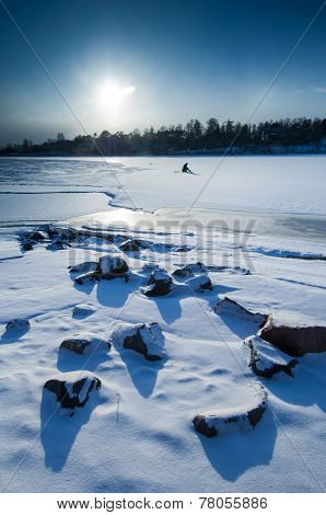Midday Sunset In Polar Landscape