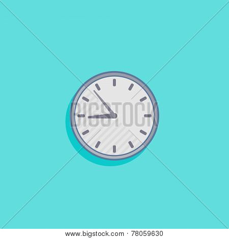 simple vector illustration with a clock icon flat design