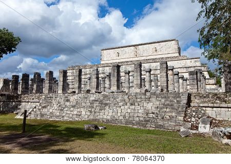 Hall of the Thousand Pillars - Columns at Chichen Itza Mexico