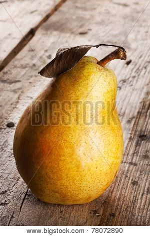 Bright Yellow Juicy Pear