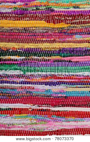 Recycling, Handmade Colorful Ethnic Retro Rug
