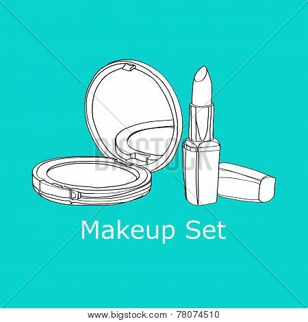 powder and lipstick