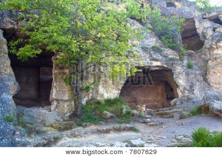 Chufut Kale vanha luola ratkaisu (crimea, Ukraina).