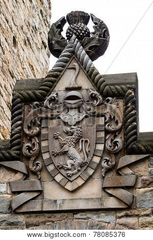 William Wallace Coat Of Arms At The National Wallace Monument In Stirling, Scotland
