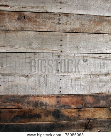 old de-nailed pine wood pallet boards placed side by side for a wooden abstract background or wallpaper. wood is used around the world for many things and is made from trees which grow in the forest