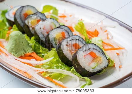 Sushi Pieces Collection,on White Background