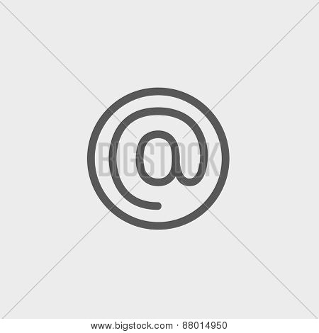 e-mail internet icon thin line for web and mobile, modern minimalistic flat design. Vector dark grey icon on light grey background.