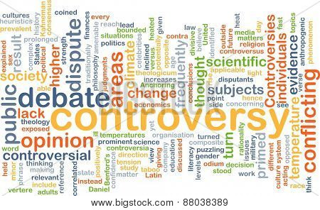 Background text pattern concept wordcloud illustration of controversy