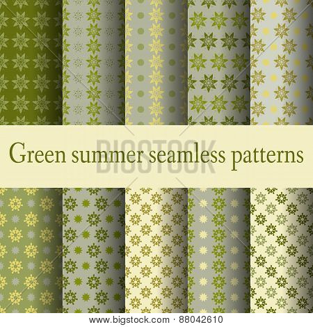 seamless patterns green summer palette