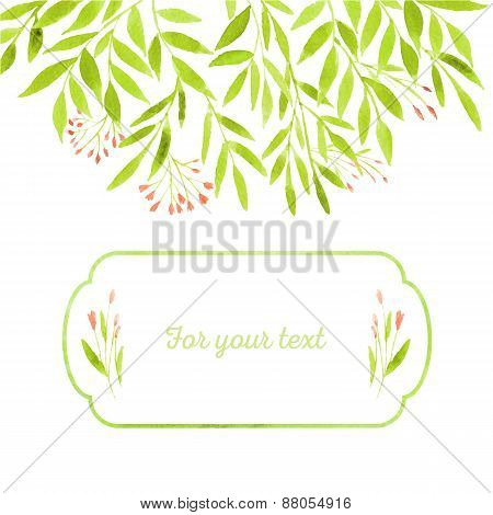 Watercolor Spring Leaves