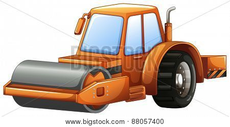 Close up construction steam roller