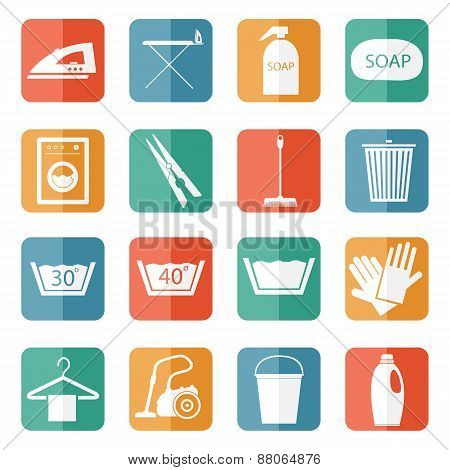 Laundry And Cleaning Icons