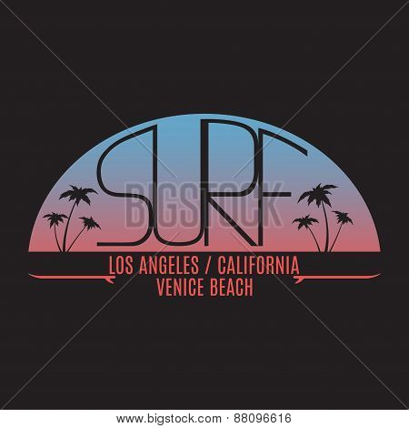 Stamp Of California Surfing For Typography