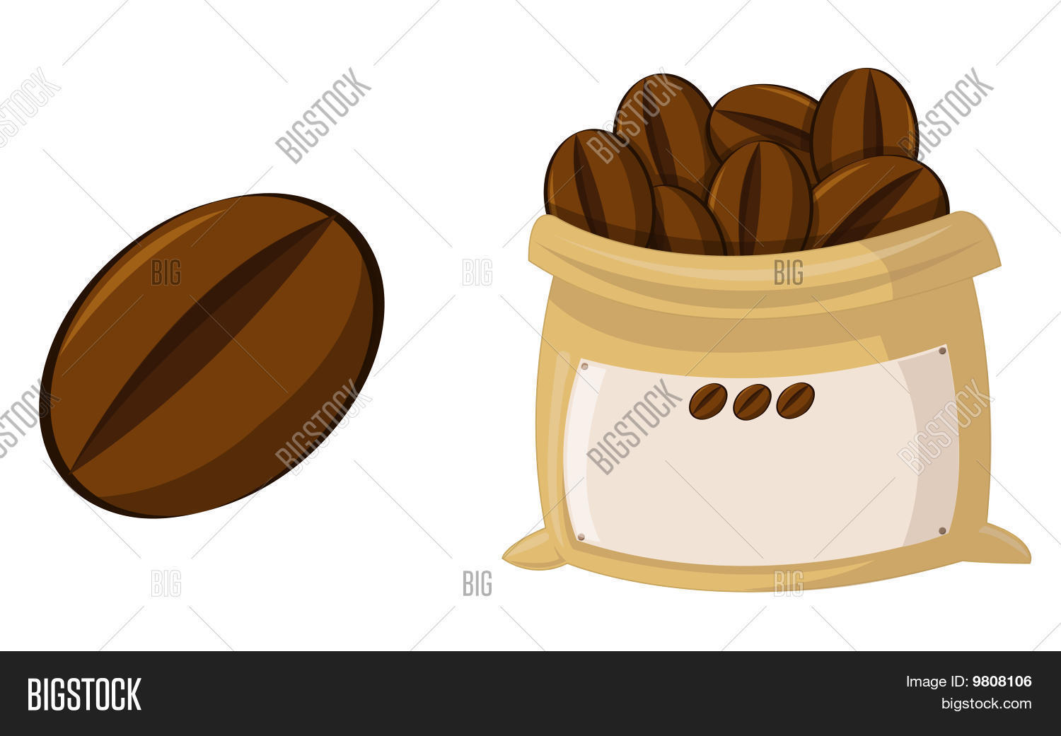 Coffee Beans Bag Vector & Photo (Free Trial) Bigstock