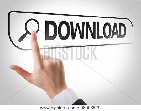 Download written in search bar on virtual screen