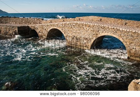 Seascape And Ruins Of Fortress Of Methoni, Peloponnese, Greece