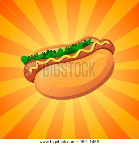Bright hot dog