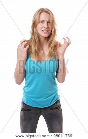 desperate young woman