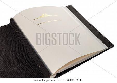 Opened Book With Blank Pages And Decorative Frame For Text