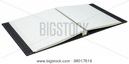 Opened Book With Blank Pages On A White Background