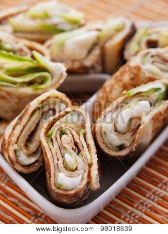 Cavier Wraps With Cucumber