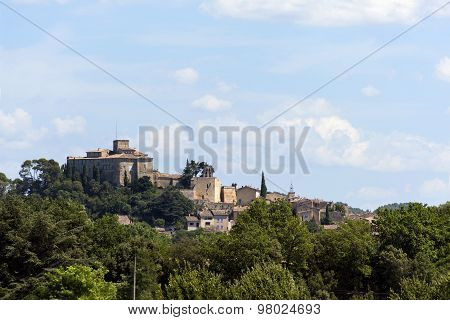Historic Castle On The Hill, Chateau Of Ansouis,  Provence, South Of France