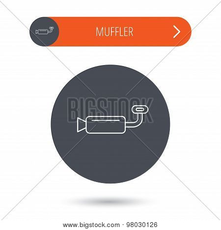 Muffer icon. Car fuel pipe or exhaust sign.