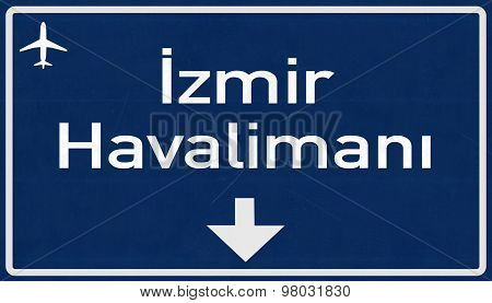 Izmir Andan Menderes Turkey Airport Highway Sign
