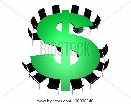 Conference room Table in the shape of Dollar
