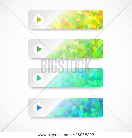 Set Of Horizontal Banner Button To Go Website
