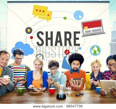 Share Post Media Trending Social Media Concept