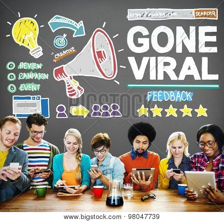Gone Viral Popular Famous Share Post Concept