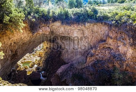 Natural bridge in Tonto Bridge State Park in Arizona