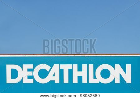 Decathlon sign on a wall
