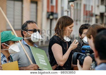 People Protesting Against Air Pollution