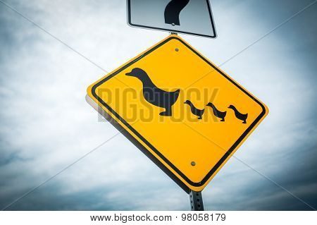 Crossing Ducks Road Sign