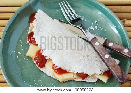 Casabe (bammy beiju bob biju) - flatbread made from cassava (tapioca)