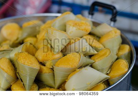 Toddy Palm Cake (thai Name Kanom Tarn), The Thai Toddy Palm Cake Sweet Taste Delicious