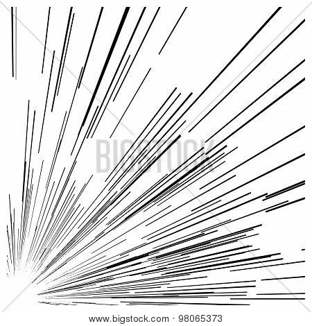 Illustration Vector Abstract Speed Motion Black Lines From The Corner Of The Picture.