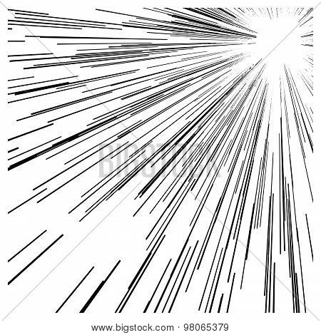 Illustration Vector Abstract Speed Motion Black Lines From The Corner