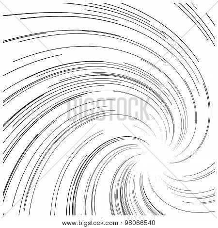 Illustration Vector Abstract Speed Motion Black Illusionary Spiral Lines, Star Burst Background.
