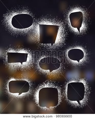A set of 9 peech bubbles- spray paint