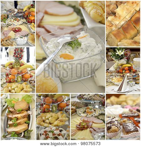 Collage Of A Variuos Gourmet Food