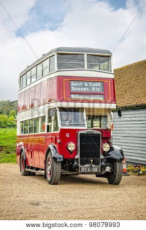Heritage Double Decker Bus In Bodiam