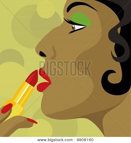 Donna latina con rossetto