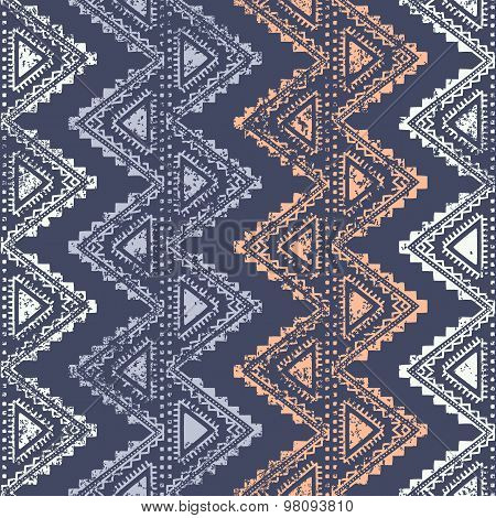 Ethnic vintage ornament. Vertical stripes. Zigzag.