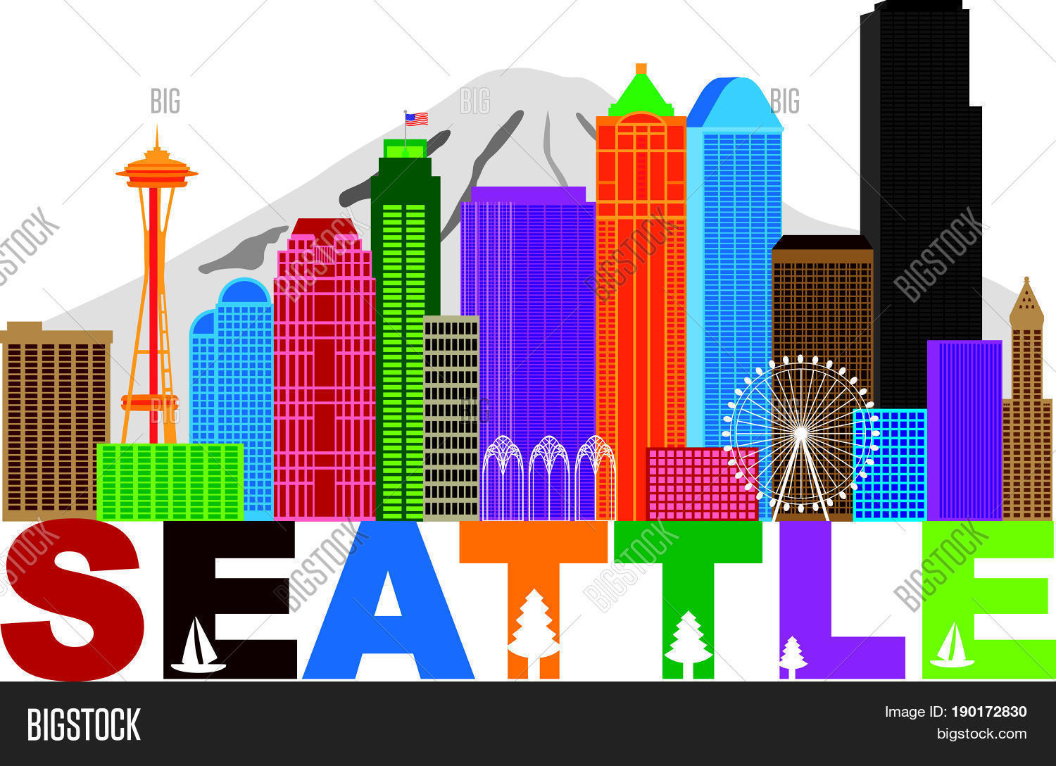 Seattle Washington Vector & Photo (Free Trial) | Bigstock