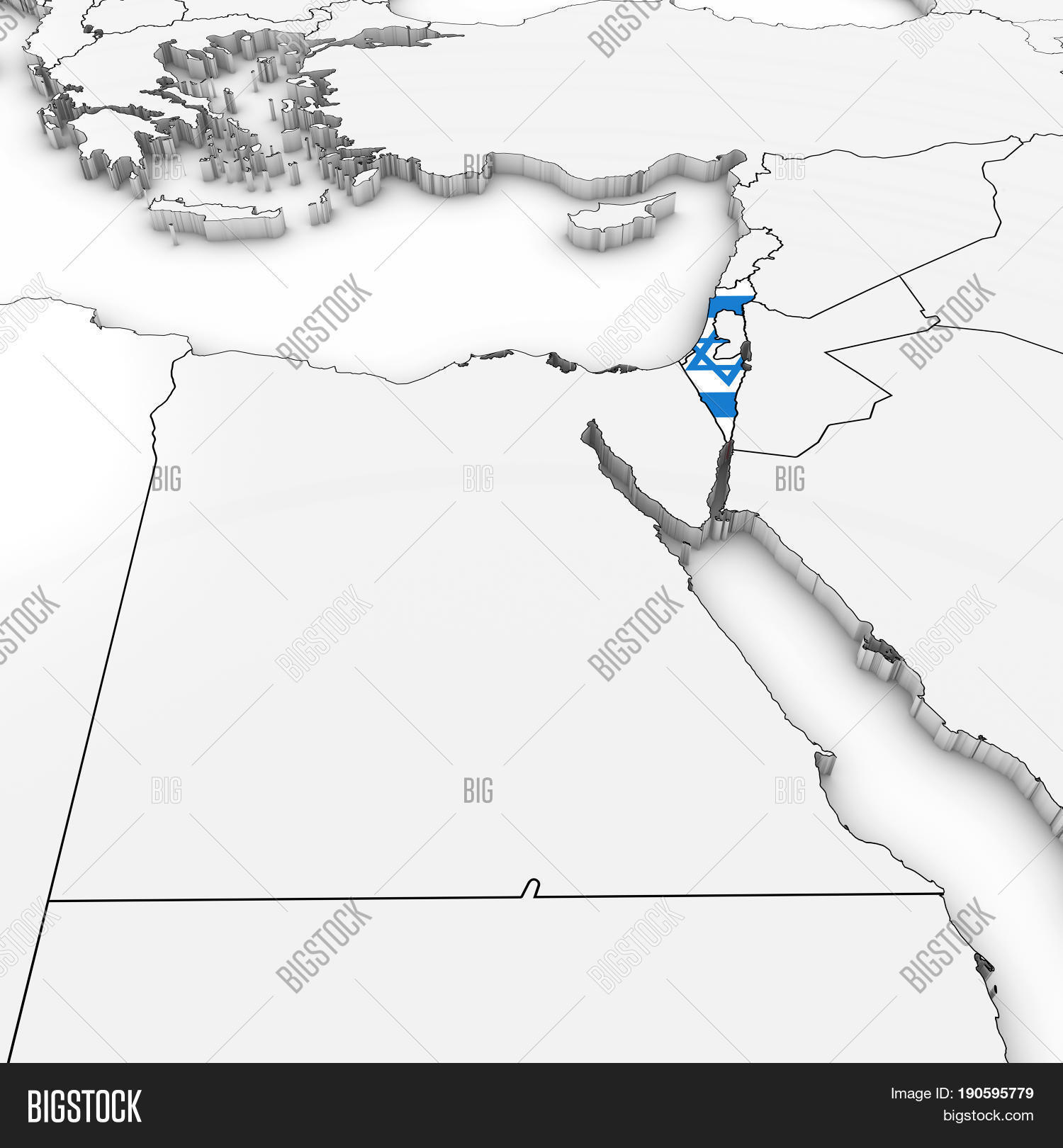 3D Map Israel Israeli Image & Photo (Free Trial) | Bigstock